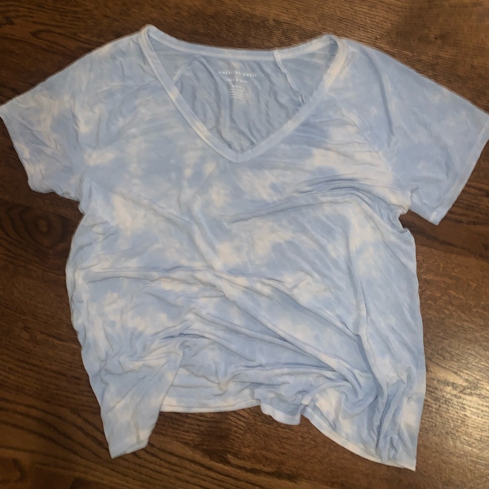 light blue tie dye shirt